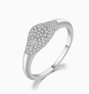 White gold and white stone