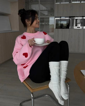 Roze met Rode Hartjes